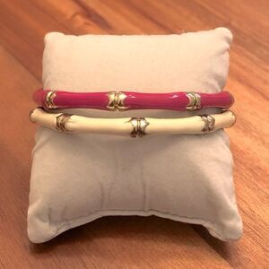 Enamel Bamboo Style Bangles - Set of 2 | 2.5” Diameter